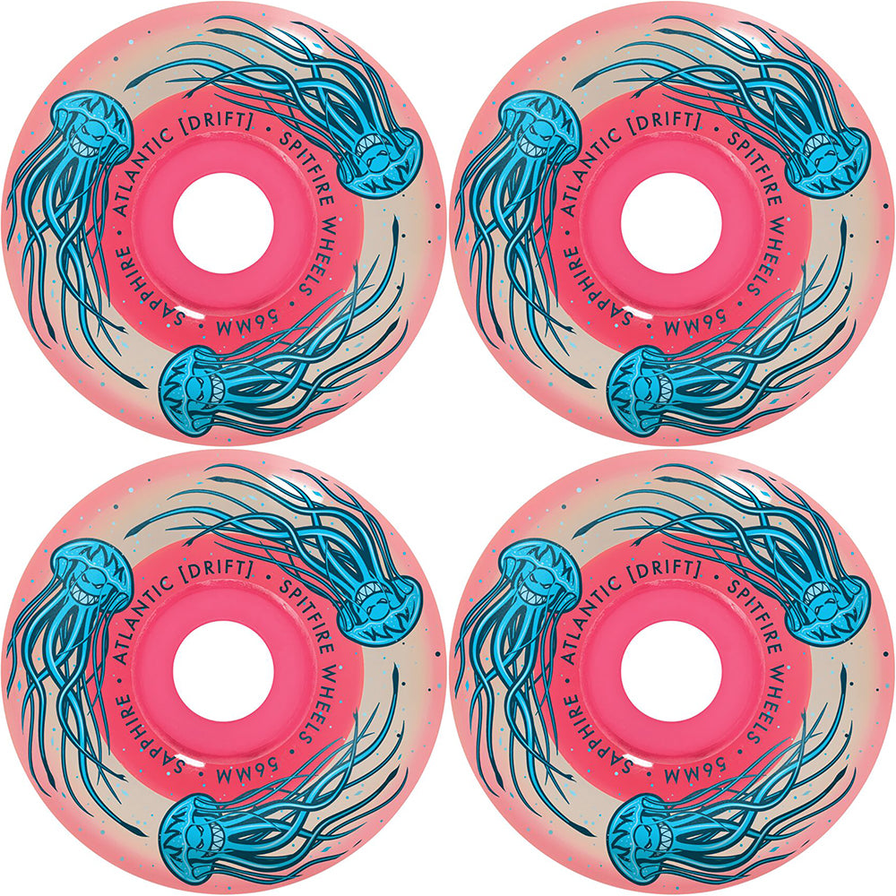 Spitfire x Atlantic Drift Sapphires Pink 90du Skateboard Wheels 56mm