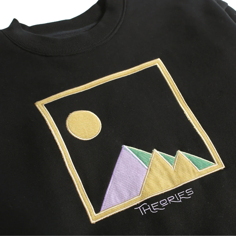 Theories Giza Applique Crewneck Black