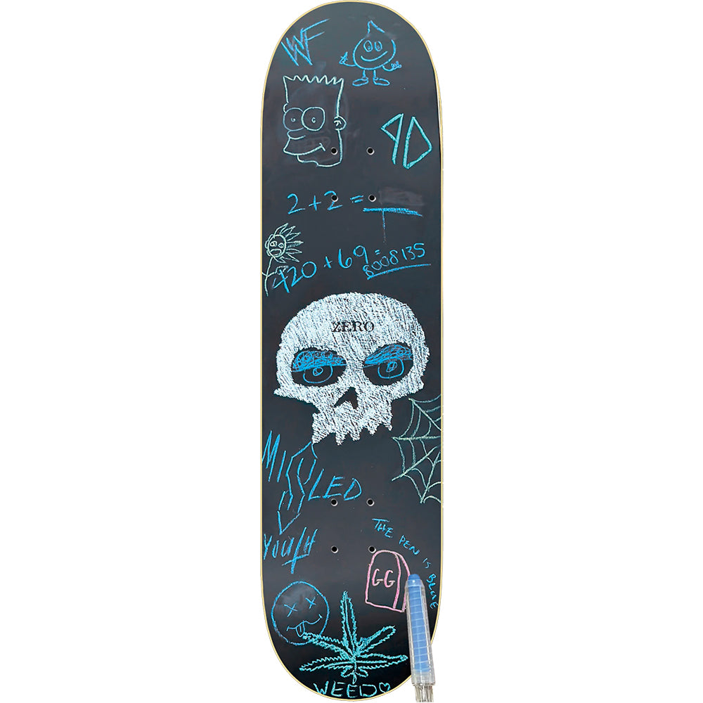 Zero Chalkboard Single Skull Deck 8.5"