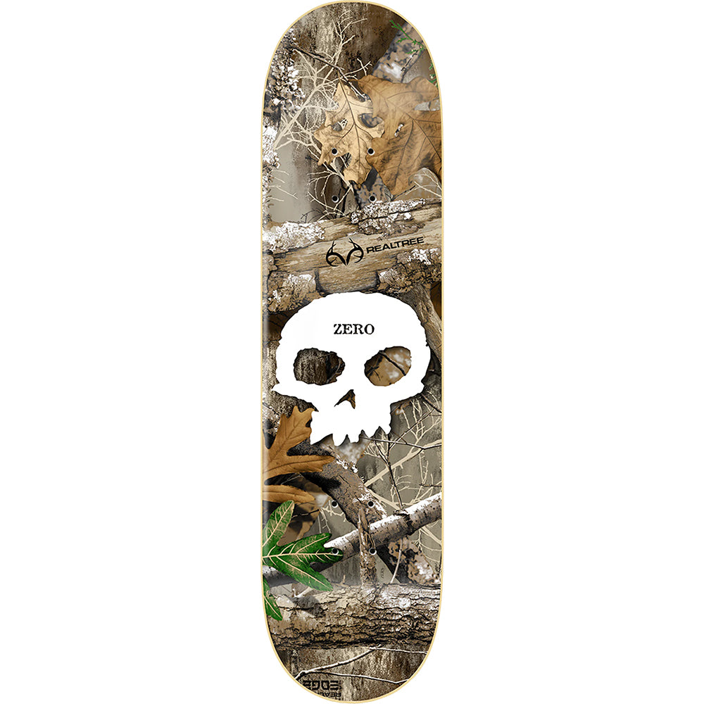 Zero Realtree Single Skull White Deck 8.5"