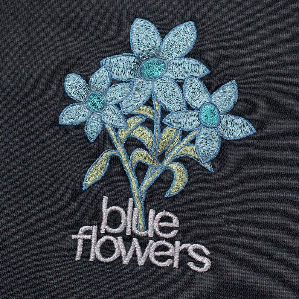 Blue Flowers Washed Flower Sweatshirt Stone Wash