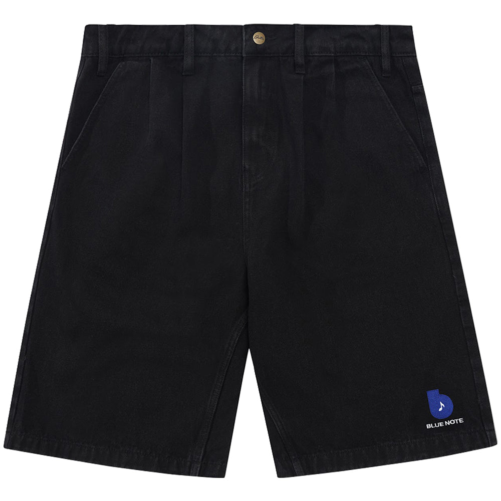 Butter Goods x Blue Note Pleated Denim Shorts Washed Black