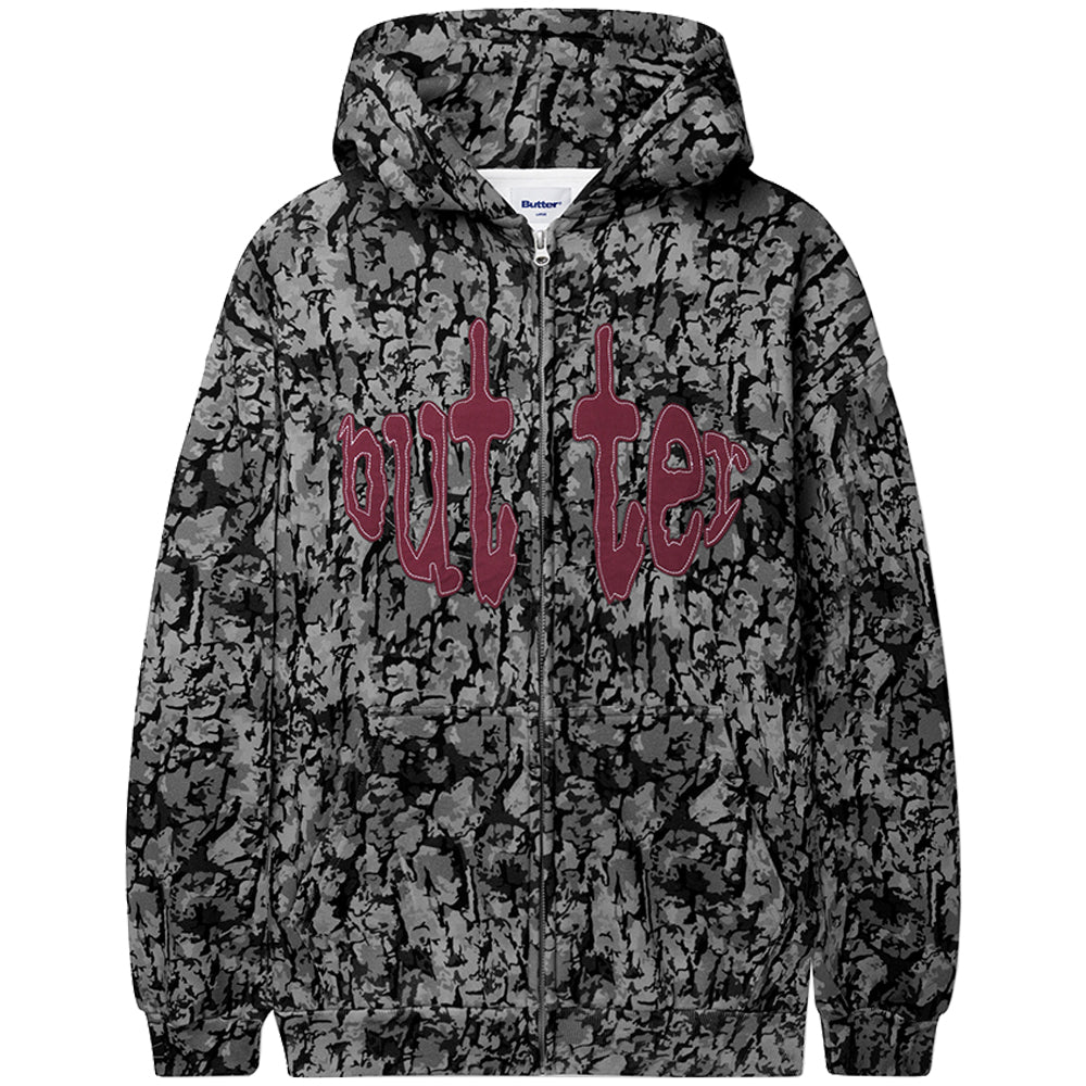 Butter Goods Frenzy Zip-Thru Hood Grey Camo