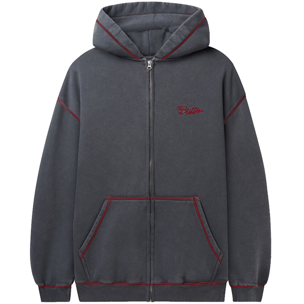 Butter Goods Jive Zip-Thru Hood Washed Black