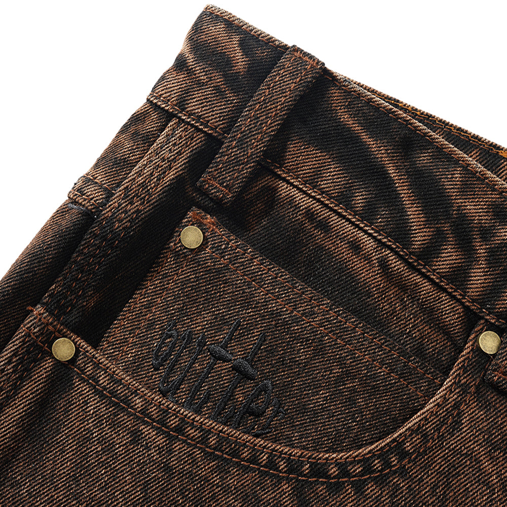 Butter Goods Spider Denim Jeans Acid Brown