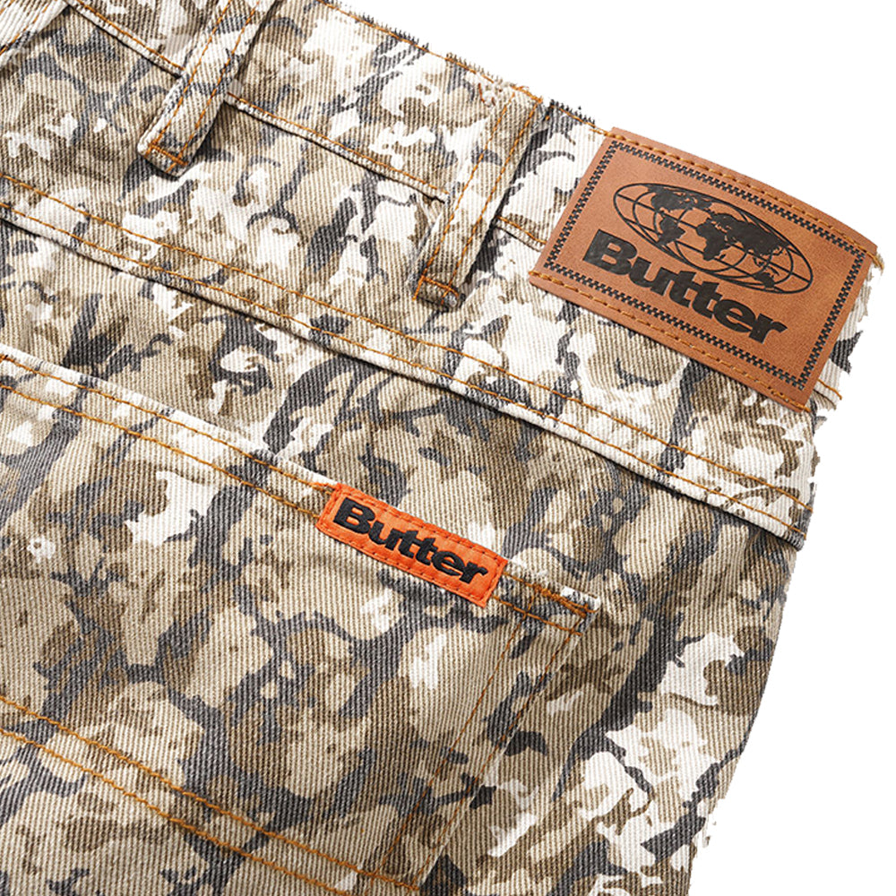 Butter Goods Bark Camo Denim Jeans Tan