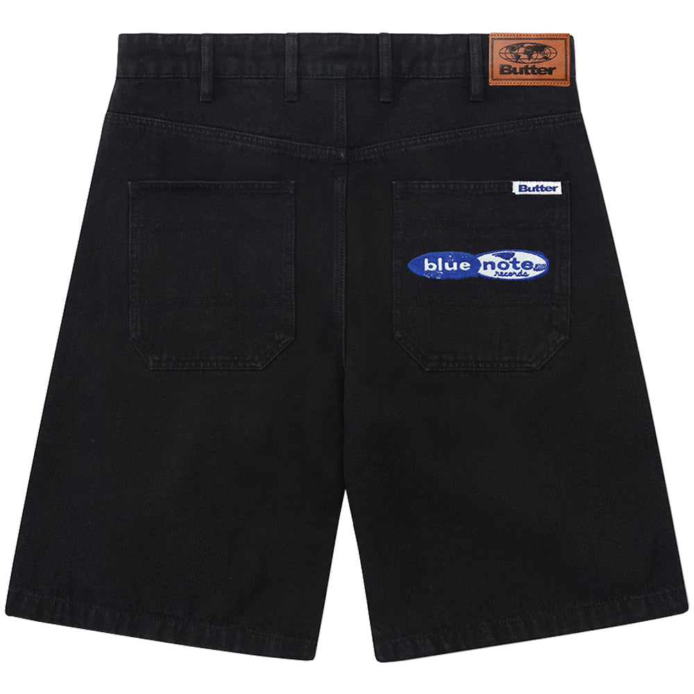 Butter Goods x Blue Note Pleated Denim Shorts Washed Black