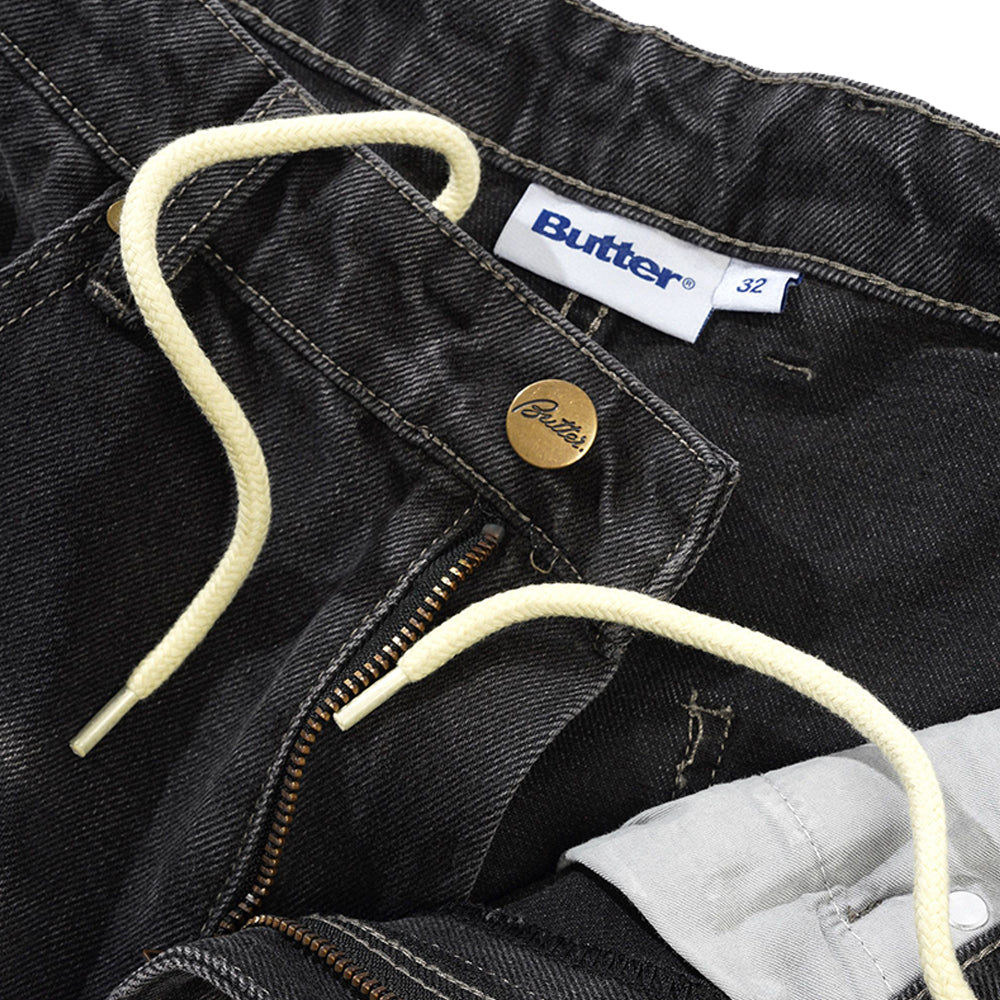 Butter Goods Wide Cut Denim Jeans Washed Black