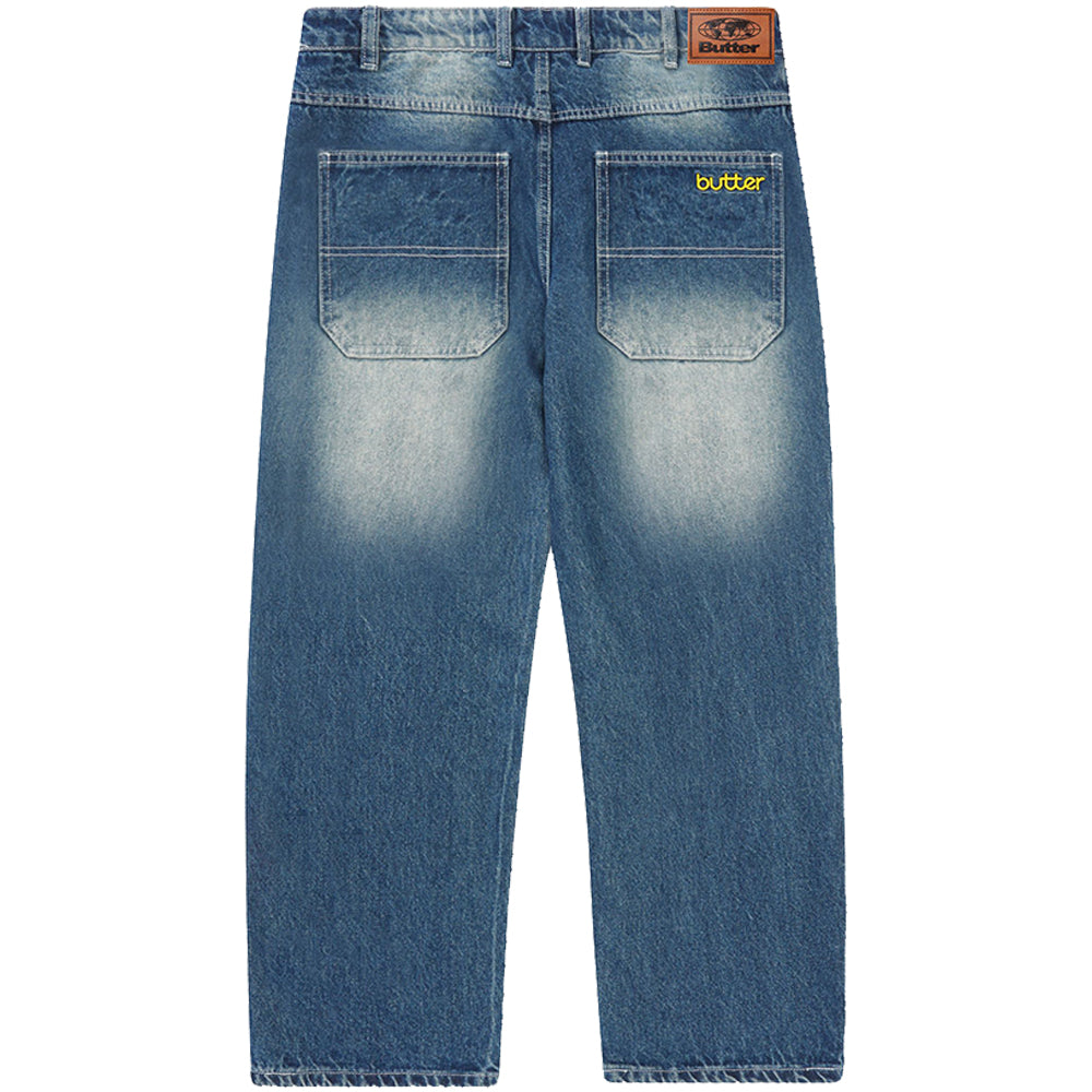 Butter Goods Alpine Denim Jeans Distressed Faded Blue