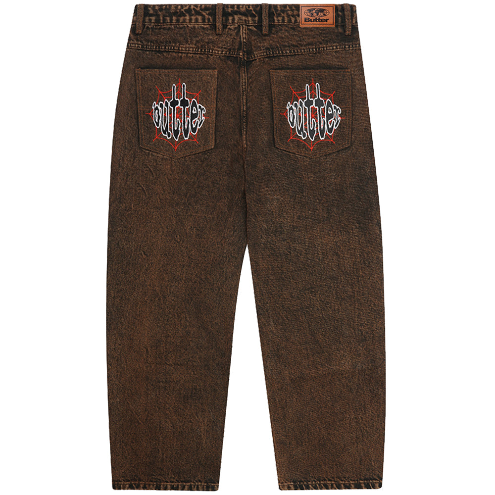 Butter Goods Spider Denim Jeans Acid Brown