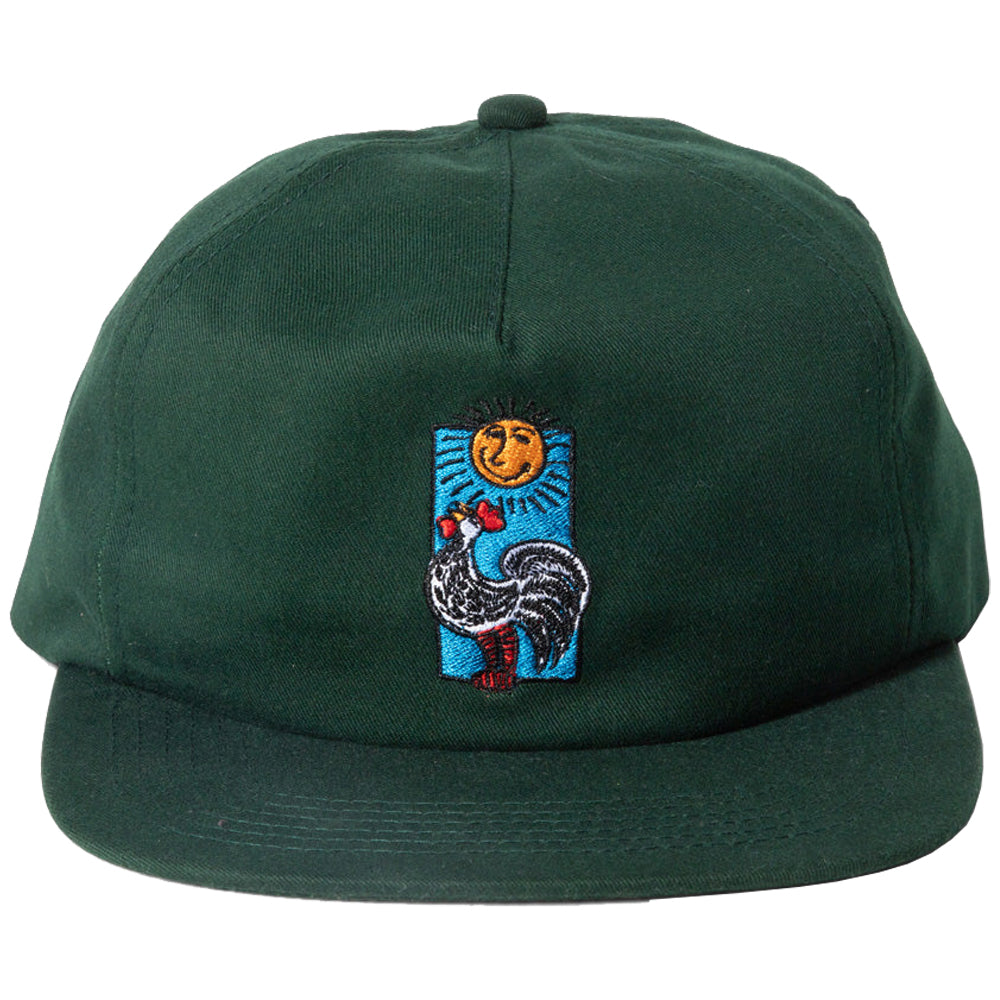 Chocolate Rooster 5 Panel Hat Forest Green