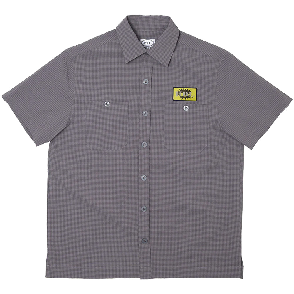 Hoddle Seersucker Short Sleeve Shirt Grey