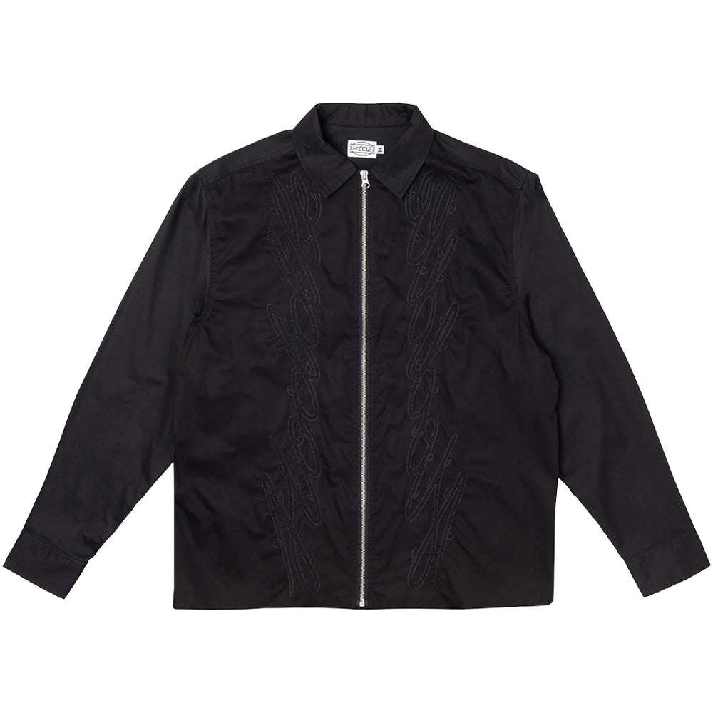 Hoddle Thorn Zip Up Shirt Black