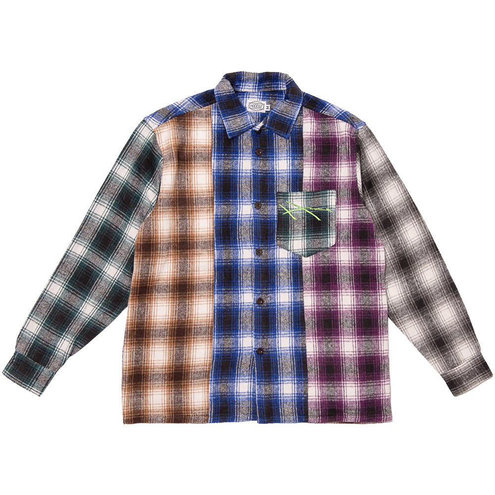 Hoddle Spectrum Flannel Shirt Orange/Blue/Purple