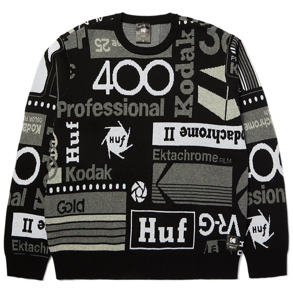 HUF x Kodak Dark Room Jacquard Knit Sweater Black