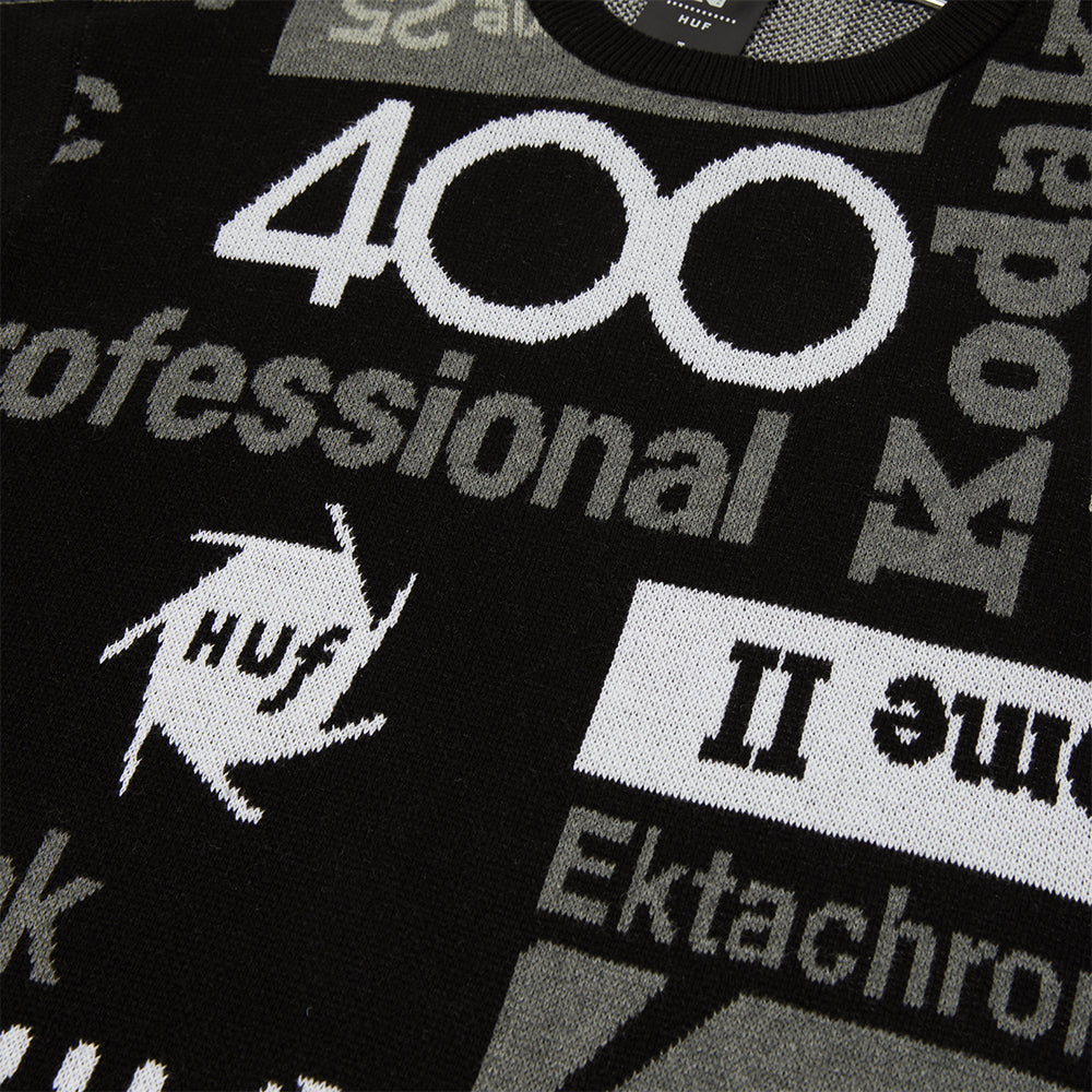 HUF x Kodak Dark Room Jacquard Knit Sweater Black