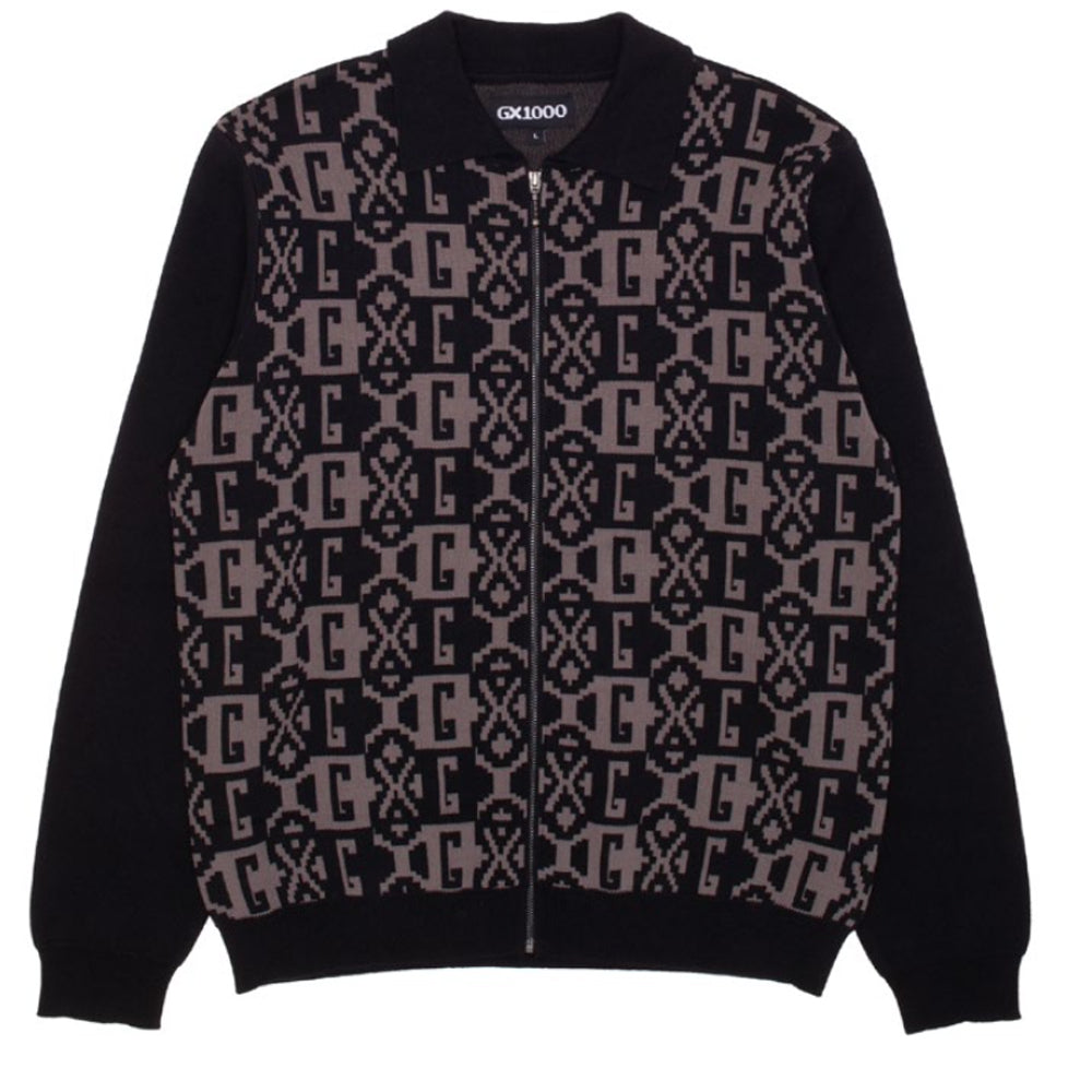 GX1000 Jacquard Knit Zip Up Black