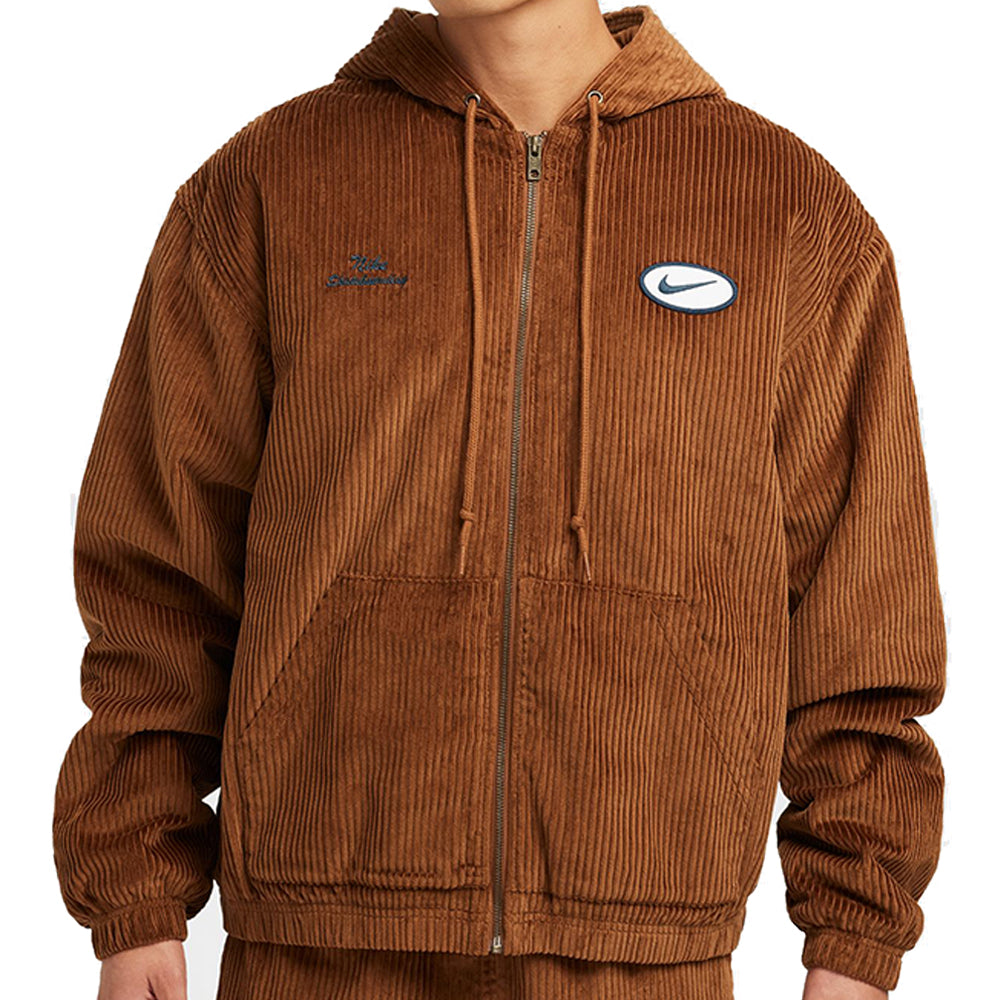 Nike SB Full-Zip Hooded Corduroy Jacket Light British Tan/Armory Navy