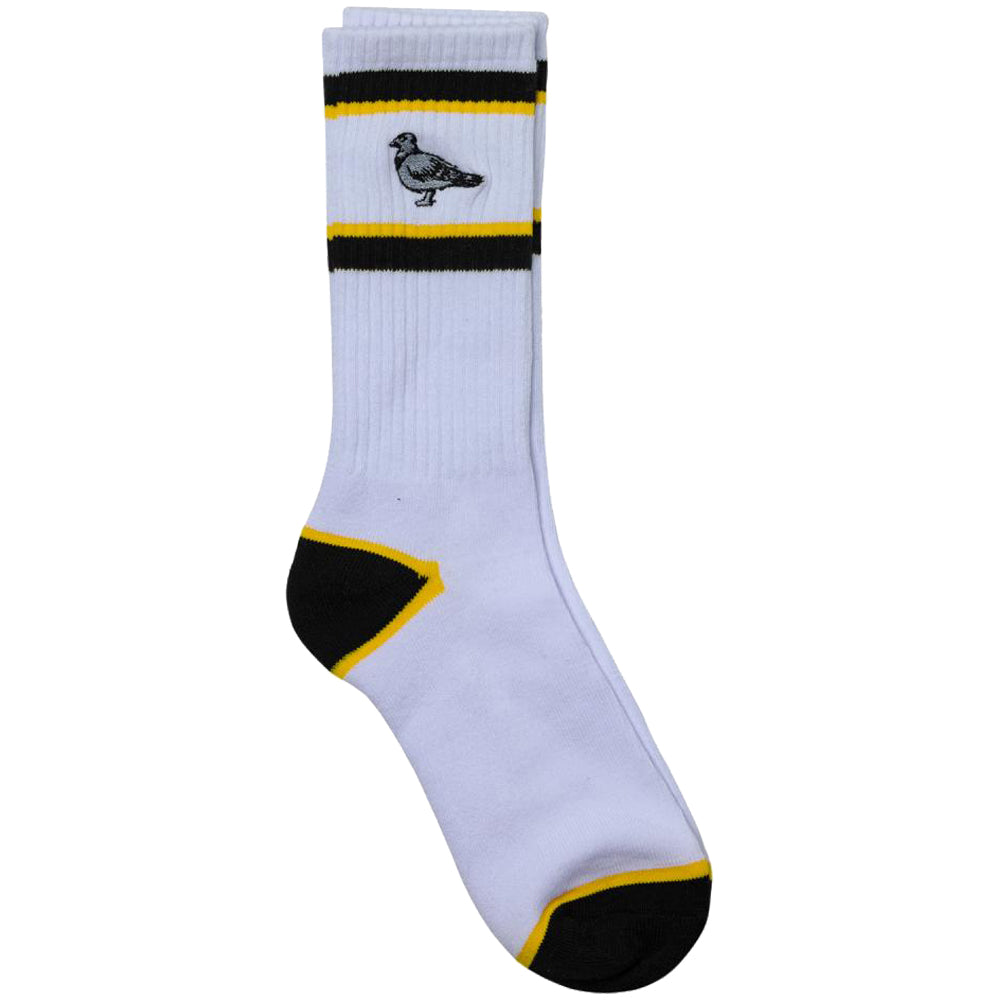 Antihero Basic Pigeon Emb Socks White/Black/Yellow