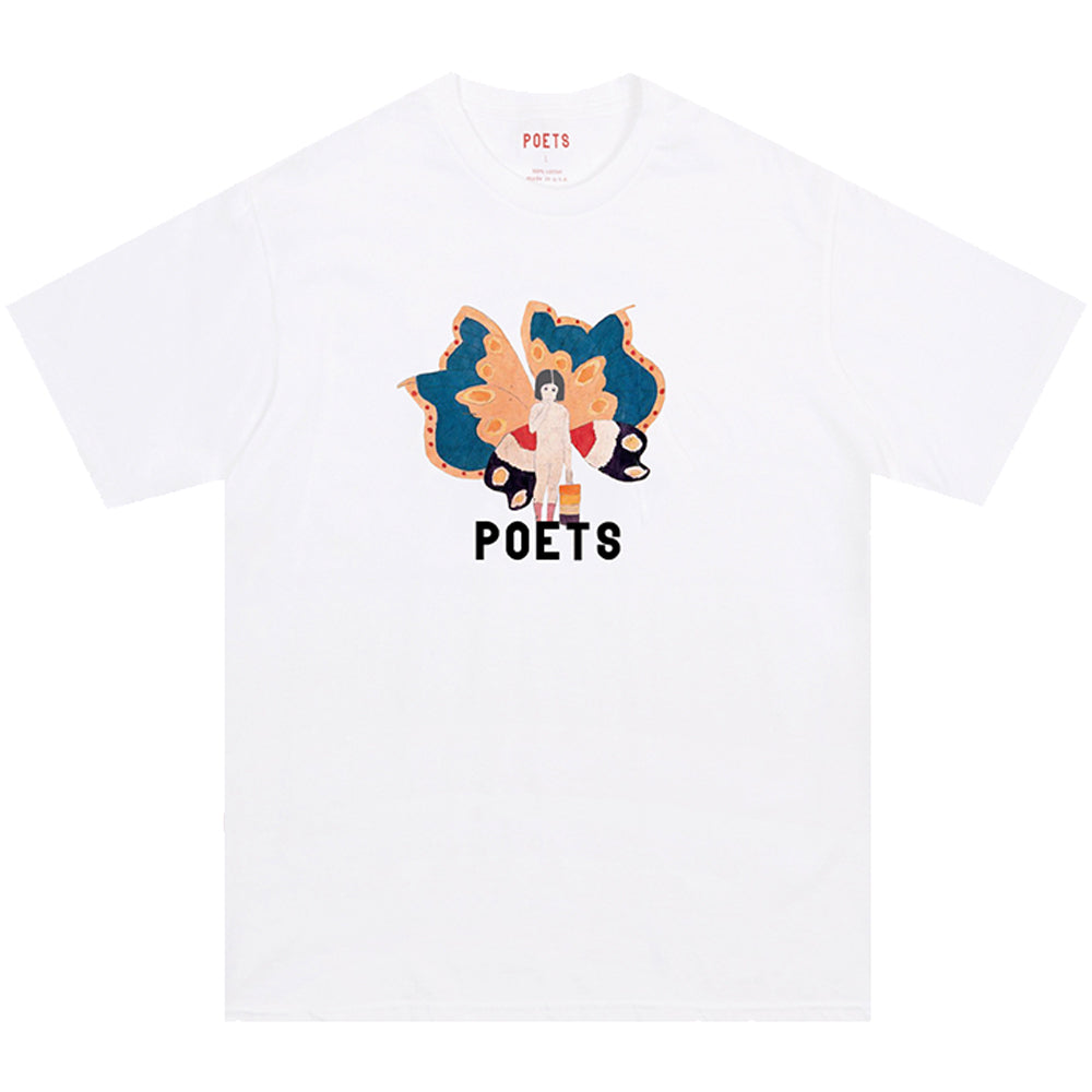 Poets Butterfly Girl Tee White