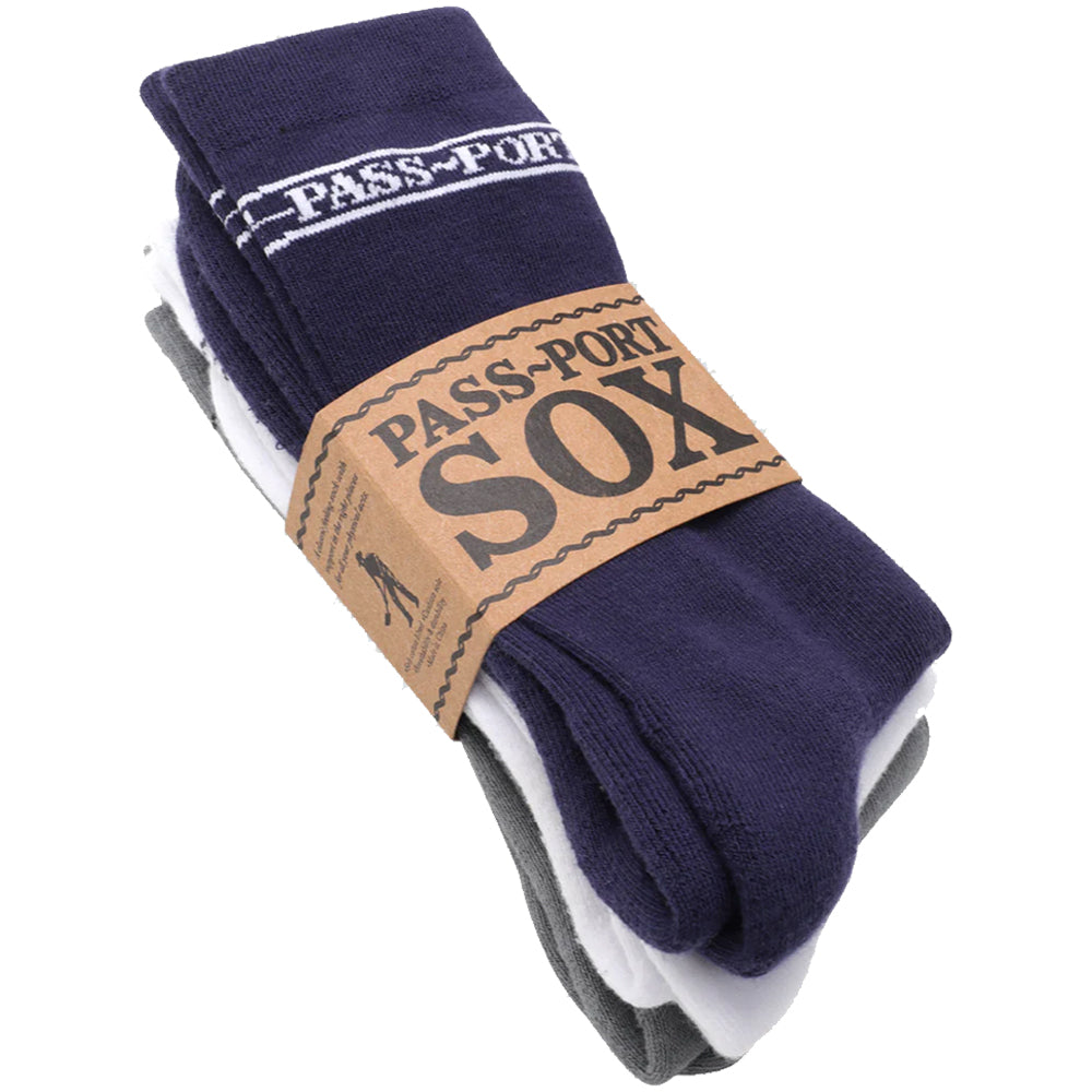 Pass~Port Hi Sox 3 Pack Navy/White/Grey