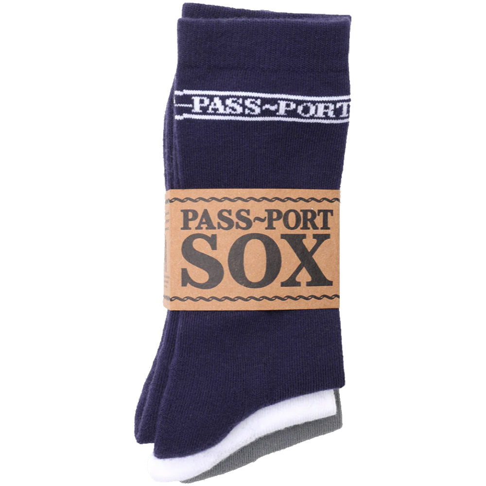 Pass~Port Hi Sox 3 Pack Navy/White/Grey