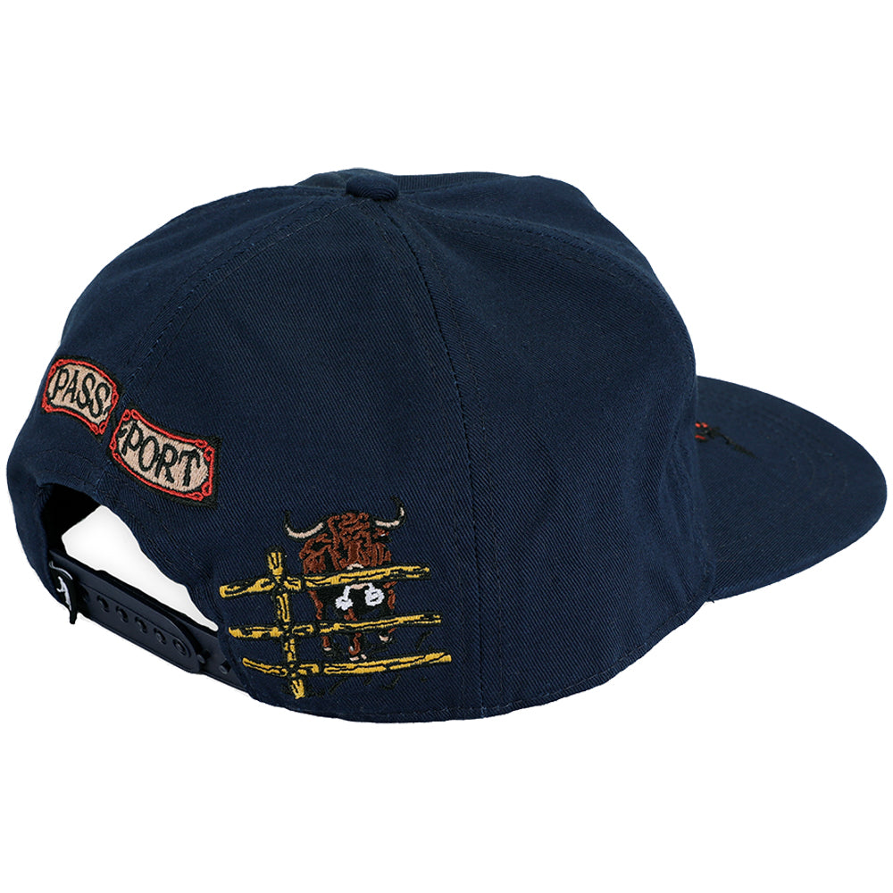 Pass~Port Red Flag Workers Cap Navy