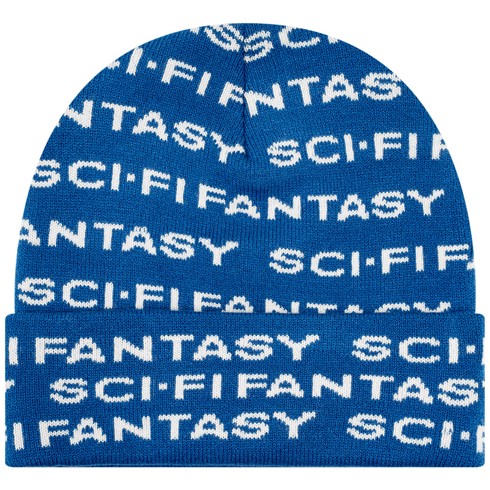 Sci-Fi Fantasy Repeat Logo Beanie Blue