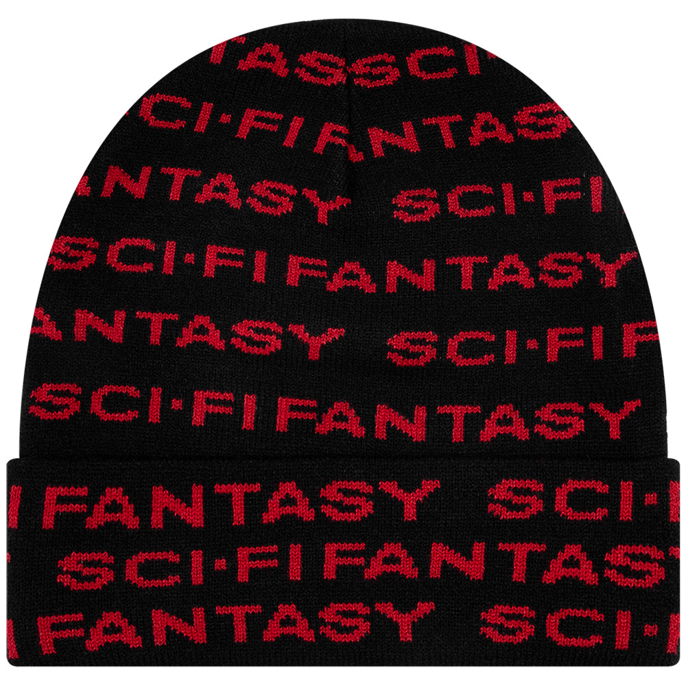 Sci-Fi Fantasy Repeat Logo Beanie Black