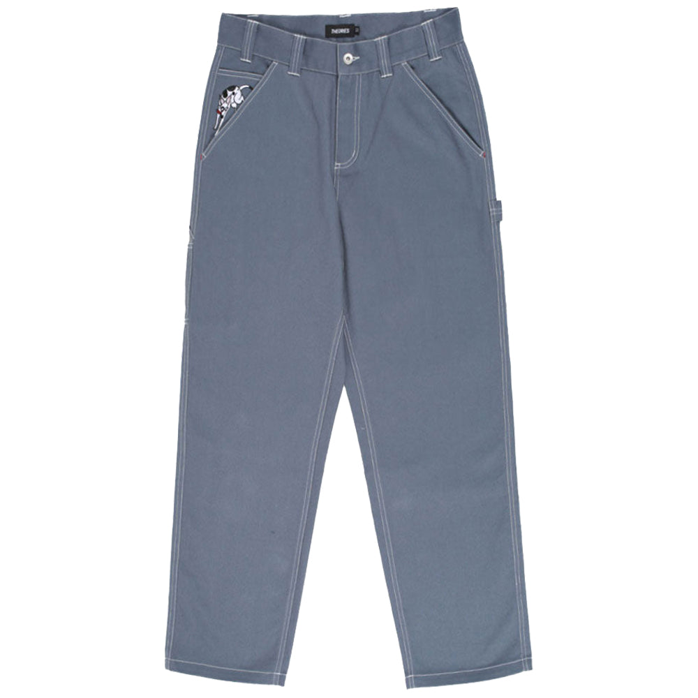 Theories Piano Trap Carpenter Pants Slate Blue Contrast Stitch