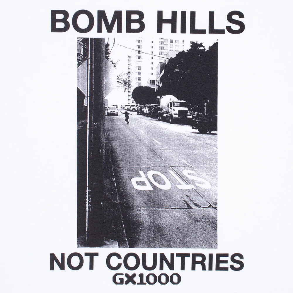 GX1000 Bomb Hills Not Countries Tee White