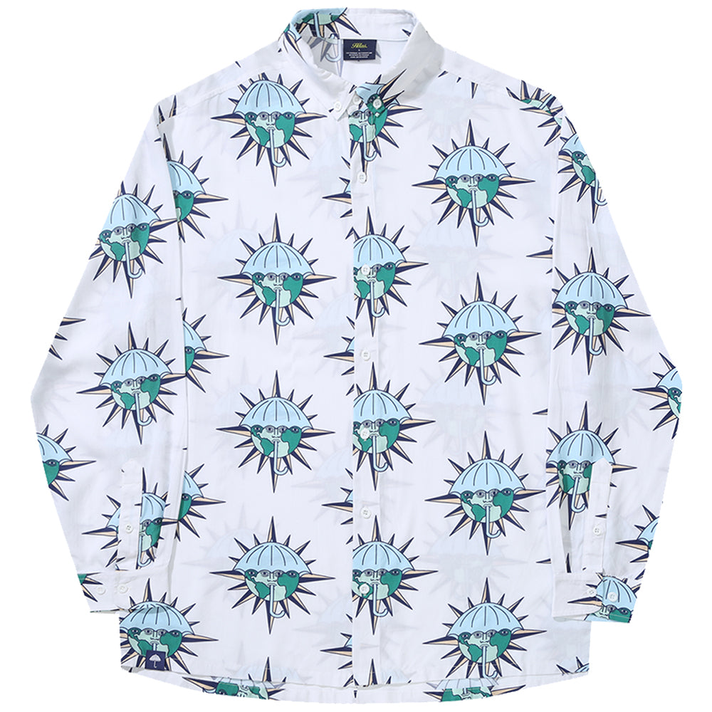 Hélas Toltec Long Sleeve Pyjama Shirt white